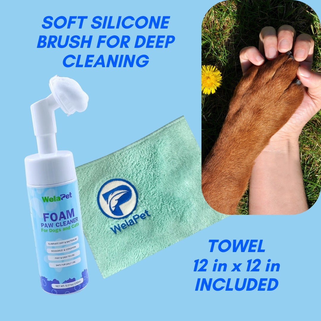 Welapet, Foam Paw Cleaner for Dogs and Cats, Free Fragrance, 5oz